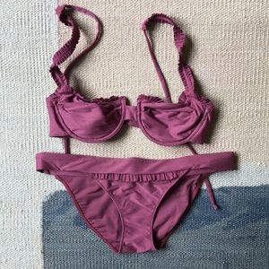 For Love and Lemons Mauve Bikini Set